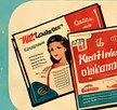 Vintage illustration of printed business cards