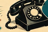 Vintage black rotary telephone illustration