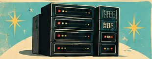 Illustration of web hosting servers