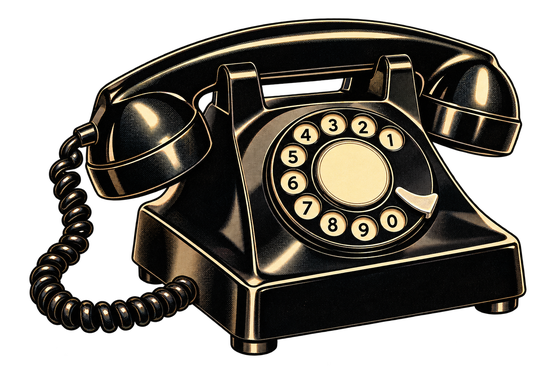 Vintage black rotary telephone